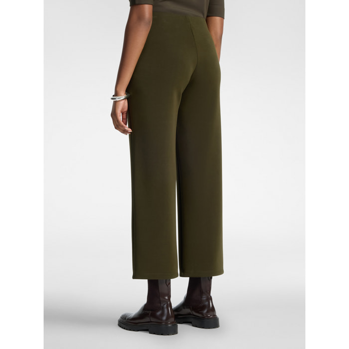 Elena Mirò - Pantaloni cropped in scuba - Verde militare