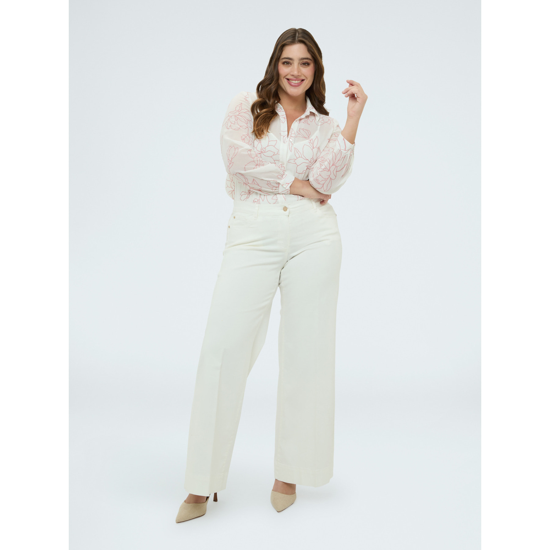 Fiorella Rubino - Camisa con estampado floral - Blanco