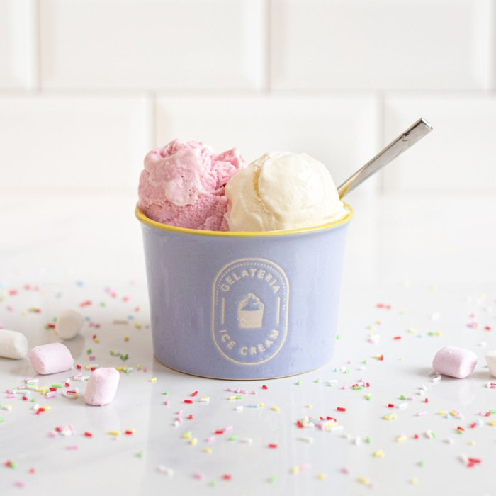 Coffret de 4 coupes à glaces et 4 cuillères, GELATERIA