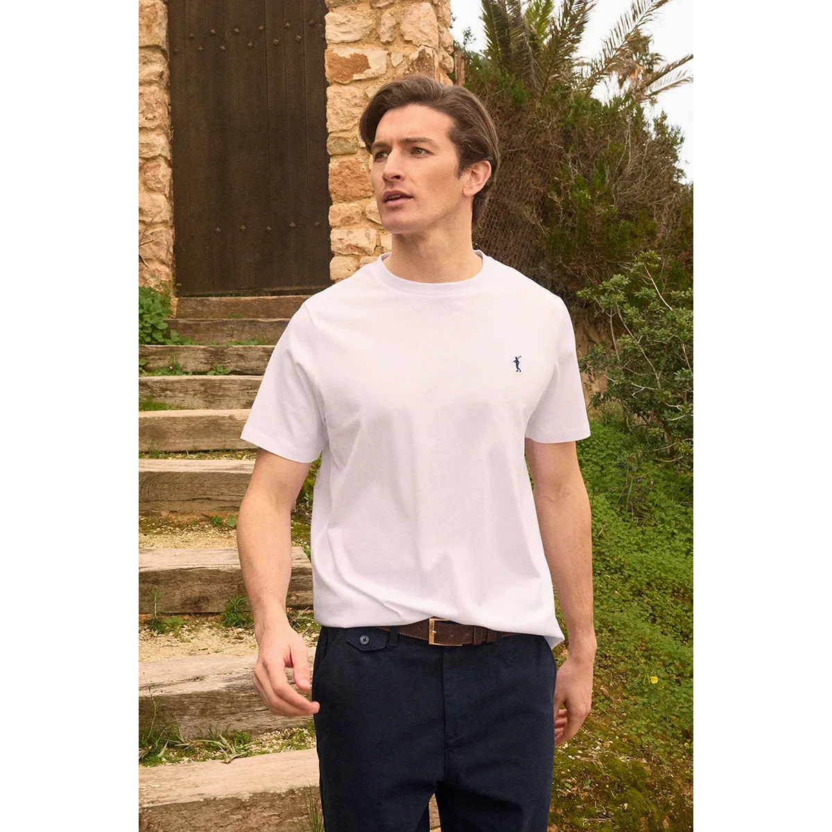 Maglietta bianca a maniche corte e ricamo Rigby Go