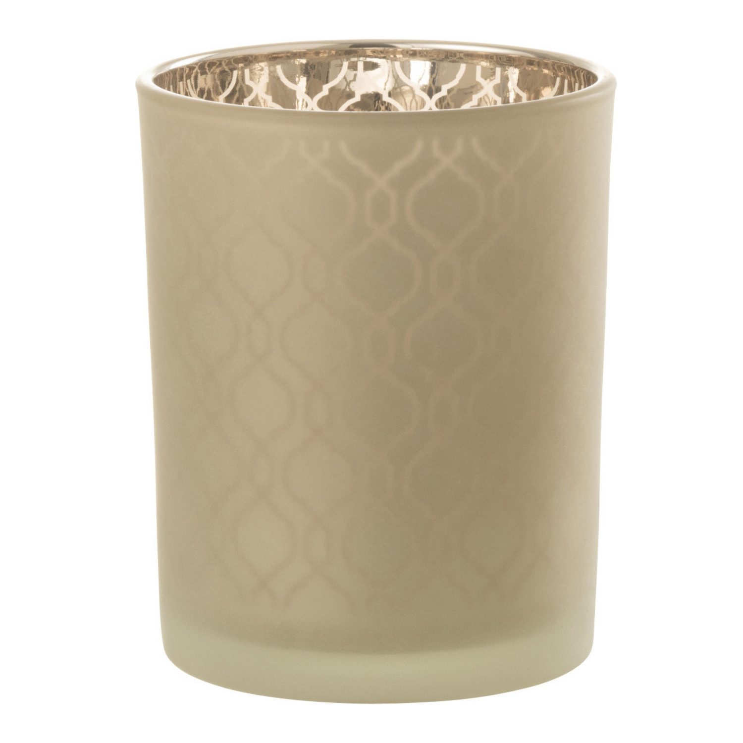 J-Line photophrore Géometrique - verre - beige - medium - 2 pcs
