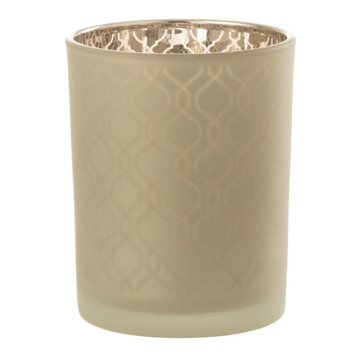 J-Line photophrore Géometrique - verre - beige - medium - 2 pcs