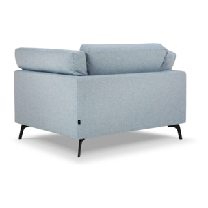 Fauteuil xl "Camille" en tissu structurel bleu clair