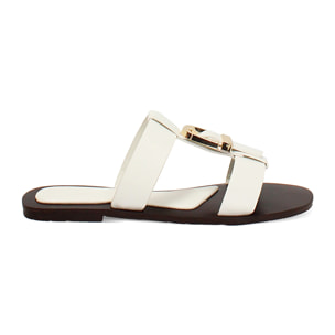 Sandali bassi bianchi eleganti
