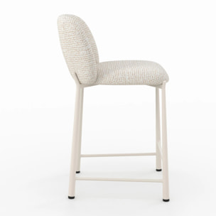 Lot de 2 chaises pour ilot central 65,5 cm, tissu texturé écru chiné - Bento