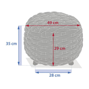 Pouf de jardin Obbae beige lin