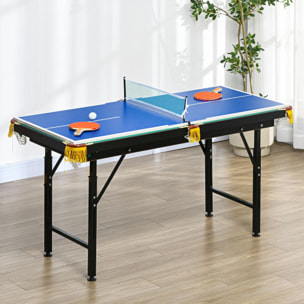 2 en 1 Mesa Multijuegos para Niños de 6+ Años Mesa de Billar Ping Pong Plegable con Altura Ajustable 140x63x60-80 cm Multicolor