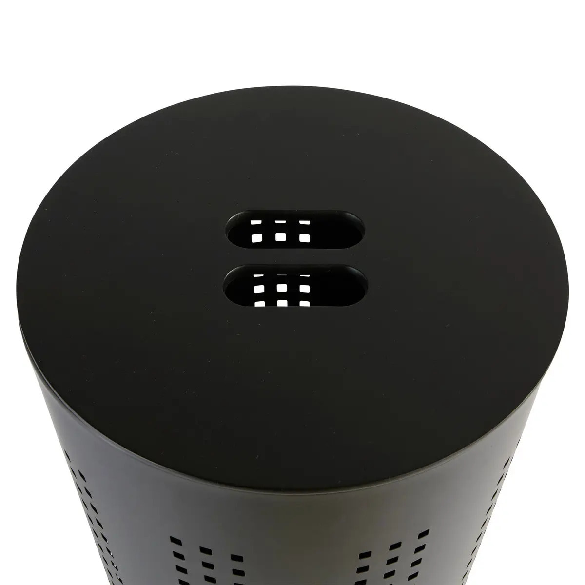 Corbeille à linge "Glass" en métal et bois noir 45L