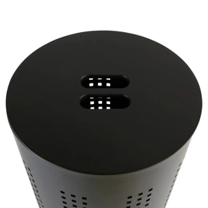 Corbeille à linge "Glass" en métal et bois noir 45L