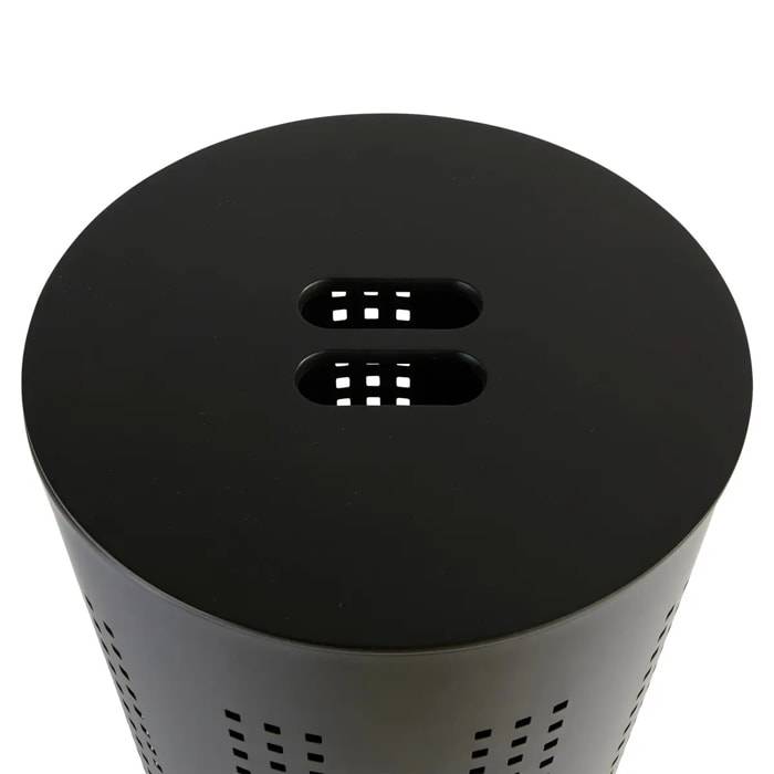 Corbeille à linge "Glass" en métal et bois noir 45L