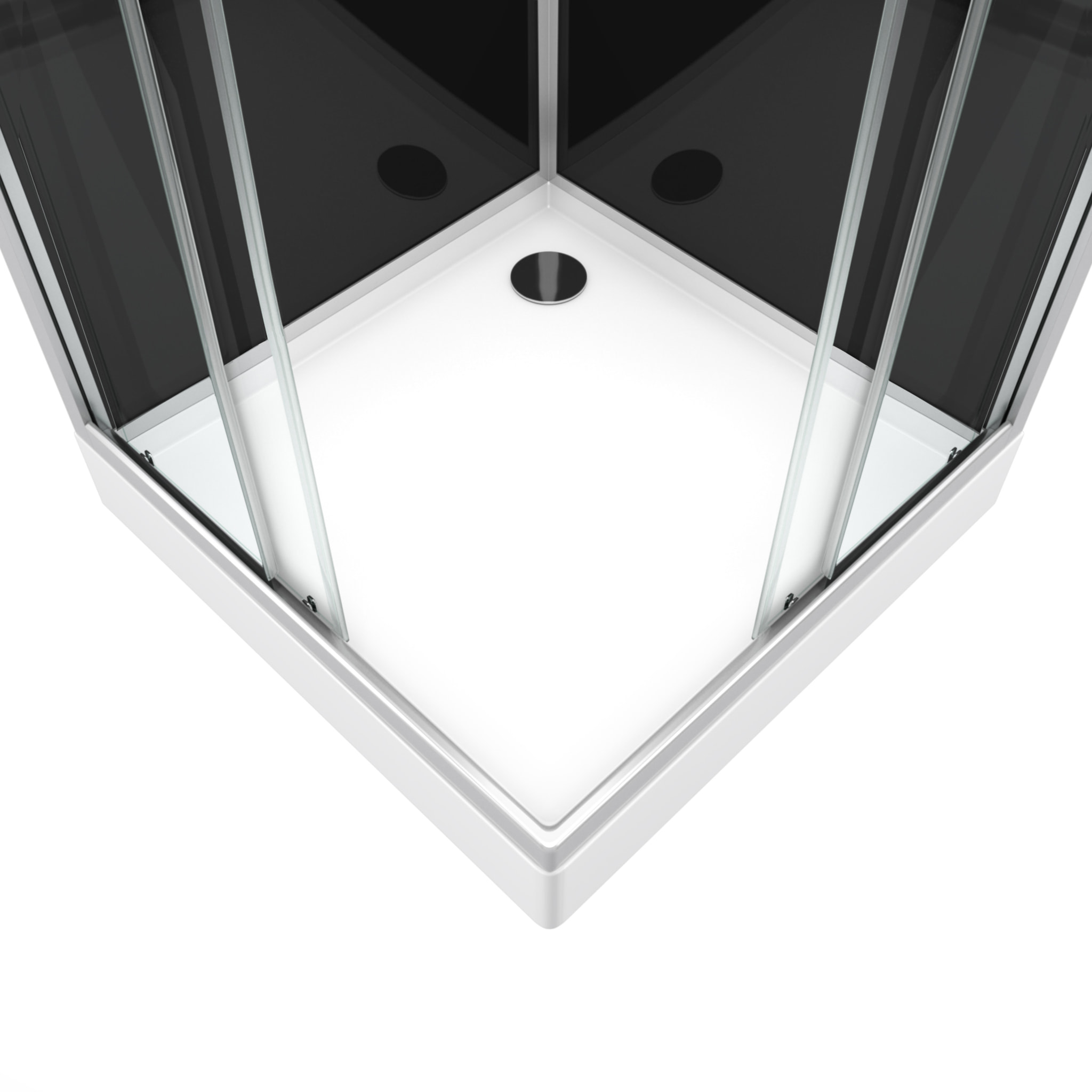 Cabine de douche carrée 80x80x195 - Portes coulissantes en verre trempé 5mm - SQUARY BLACK 2
