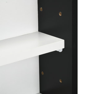 Vitrina de Pared Vitrina de Madera con Estantes Ajustables y 2 Puertas Correderas de Vidrio para Colecciones Perfumes Figuras de Decoración 80x9,5x60 cm Negro