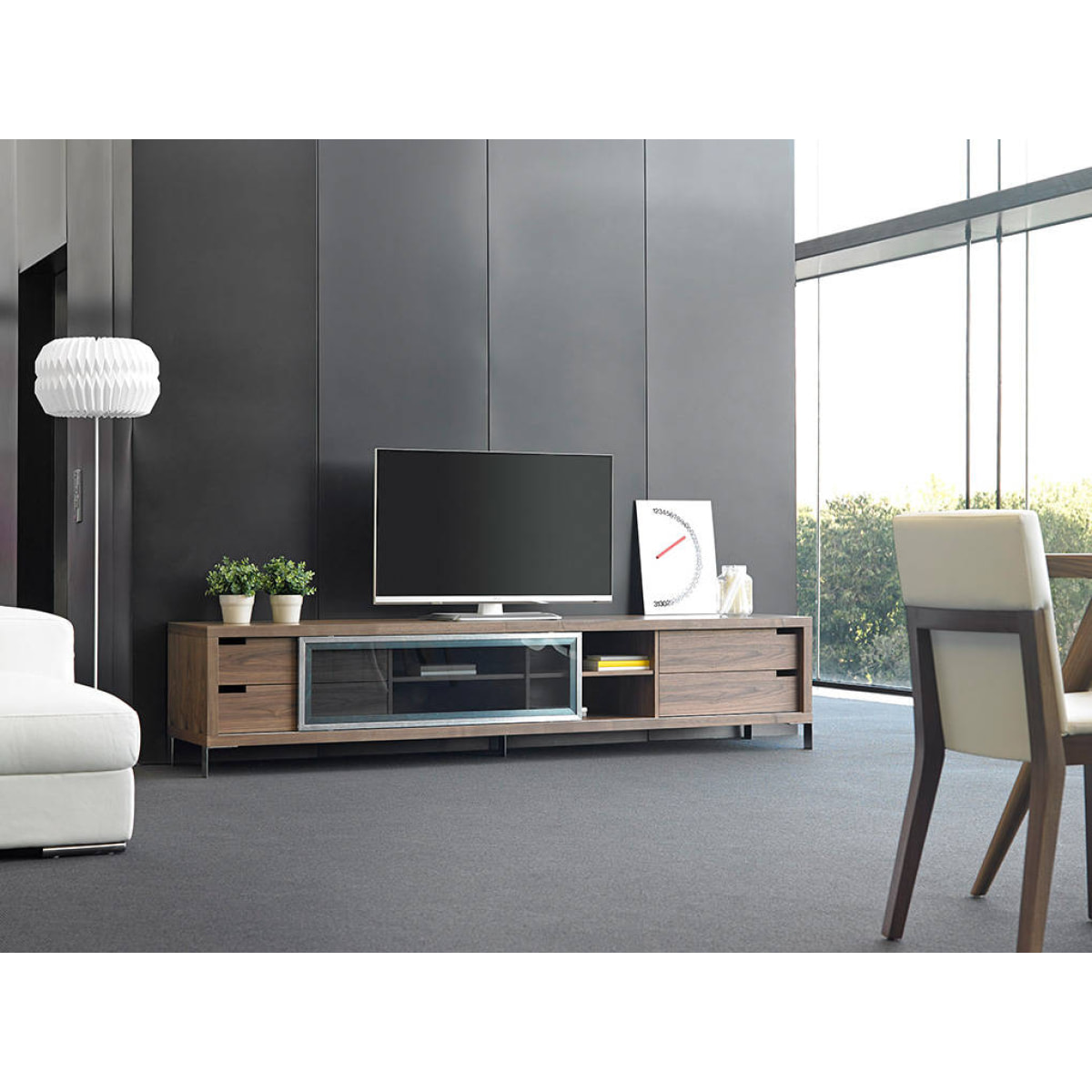 Mueble TV Angel Cerda de nogal 238x53x51cm
