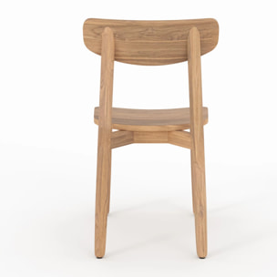 Lot de 2 chaises de jardin en bois de teck recyclé - Lufy