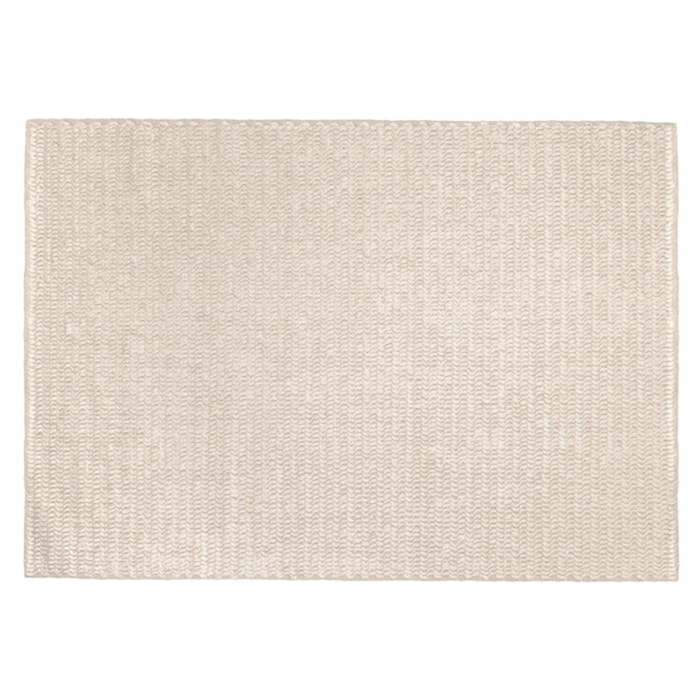 QUENTIN - Tapis rectangulaire 160x230cm en laine tissée couleur beige