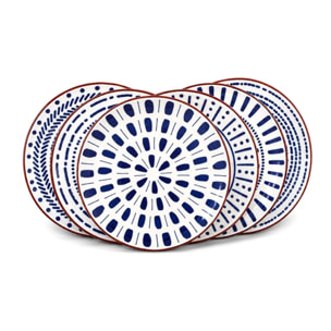 Lot de 6 grandes assiettes, SANTORIN