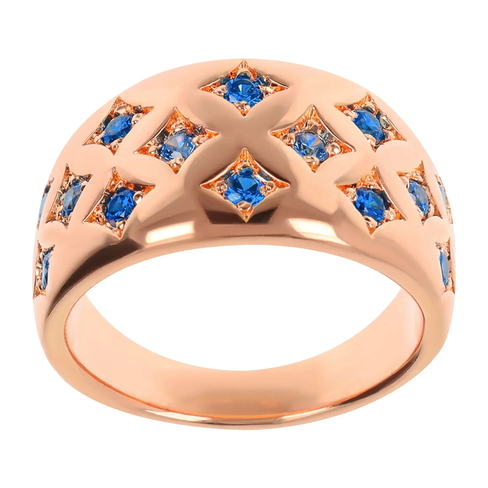 Anello a Fascia Graduato Étoile con Cubic Zirconia Blu