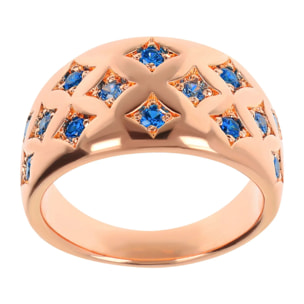 Anello a Fascia Graduato Étoile con Cubic Zirconia Blu