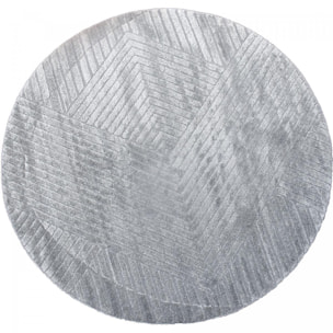 Tapis rond d'entrée Ø160cm LYN9 CERNAN Gris, tapis rond ton sur ton moderne