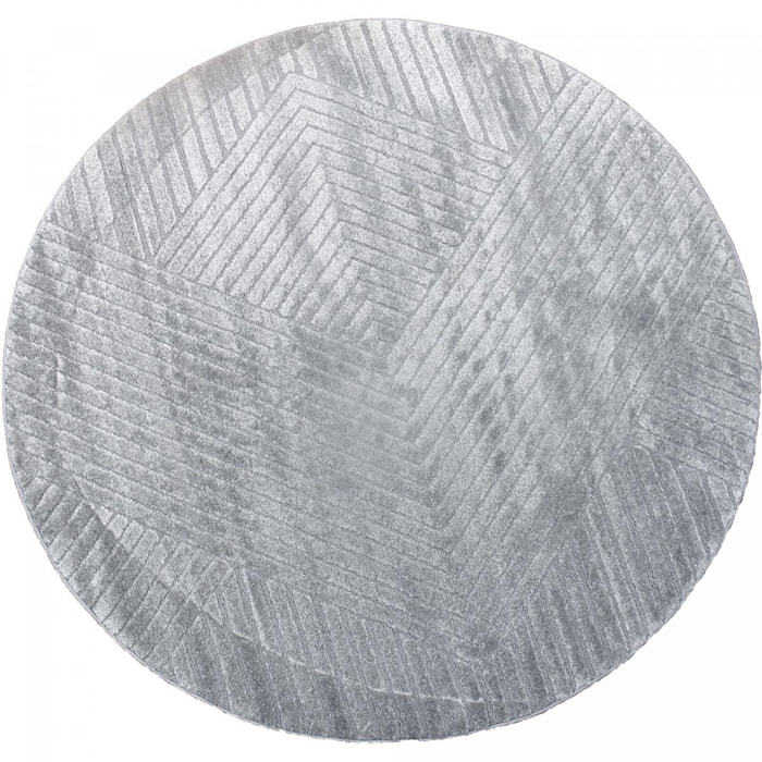 Tapis rond d'entrée Ø160cm LYN9 CERNAN Gris, tapis rond ton sur ton moderne