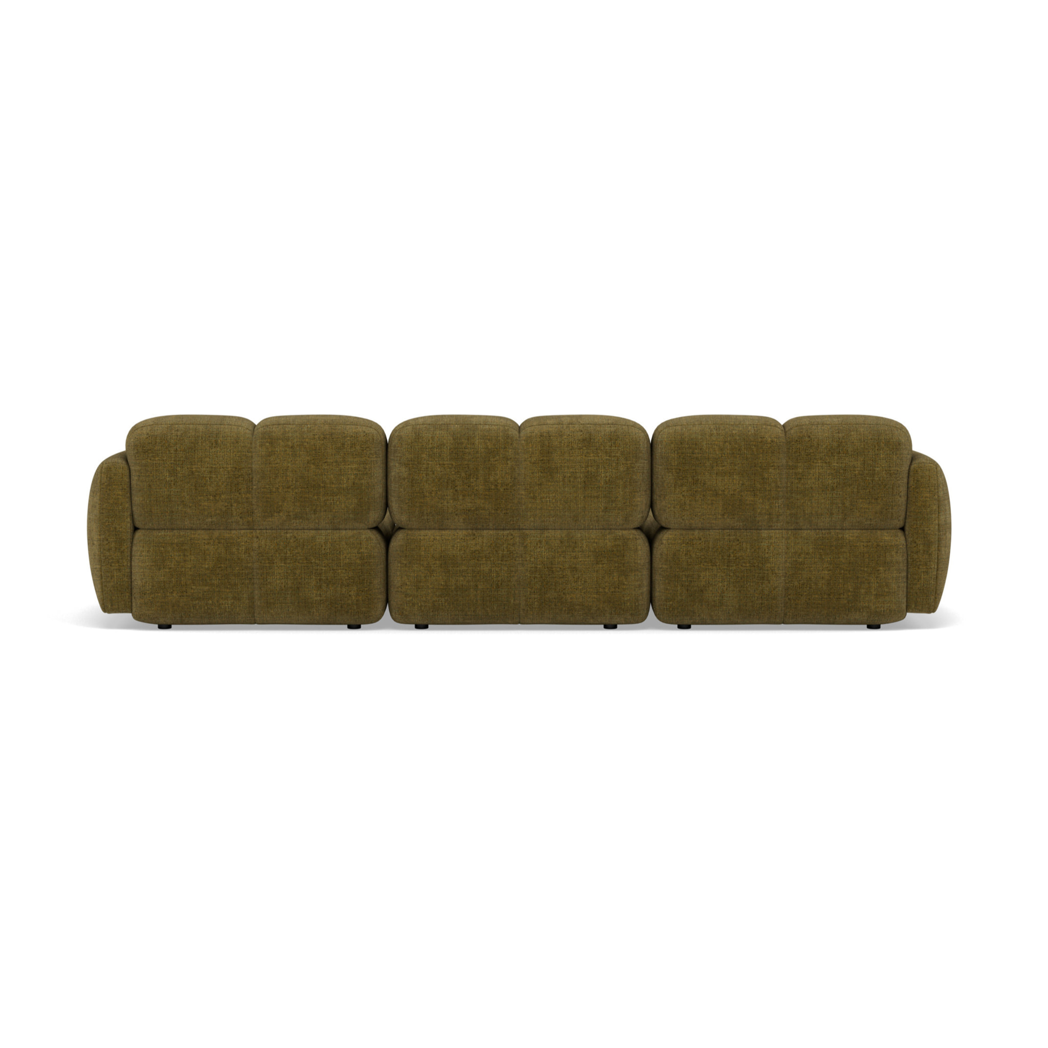 Grace - canapé modulable d'angle réversible 4 places en velours texturé - Vert Olive