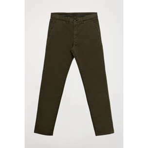 Pantaloni casual verde scuro in cotone elasticizzato con particolari Polo Club