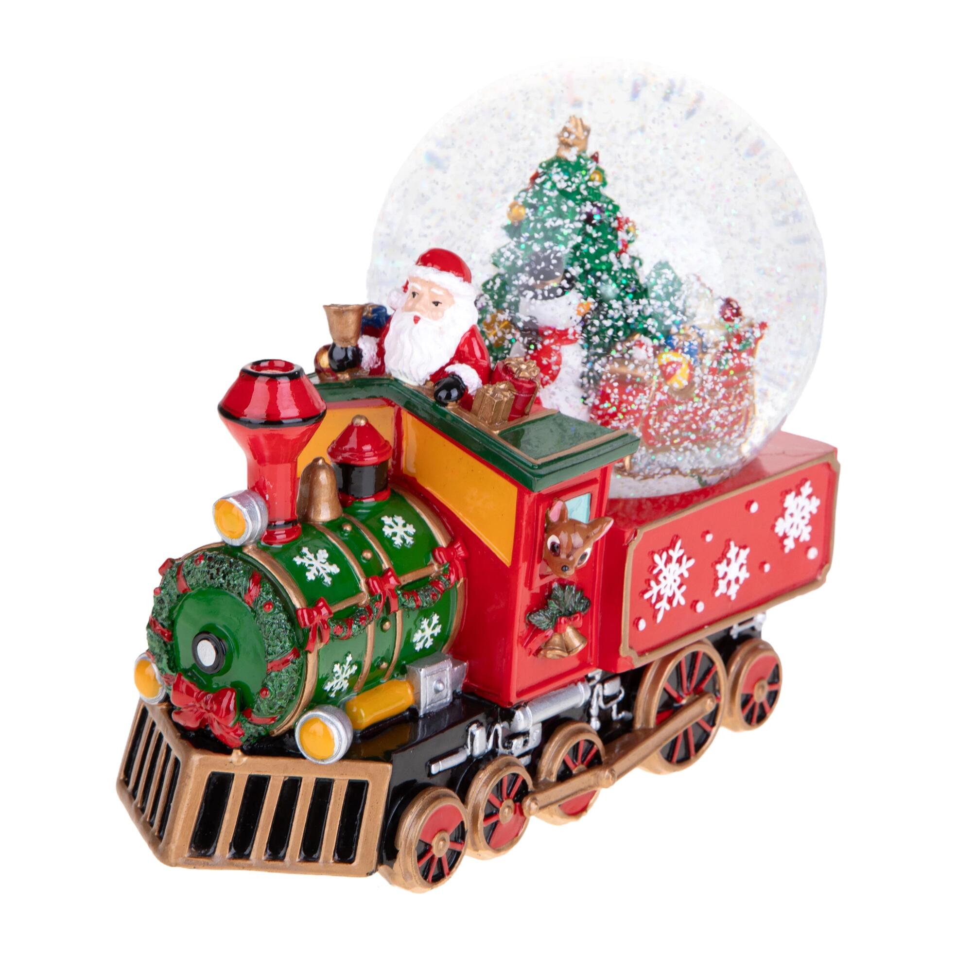 Locomotiva con Sfera 22.5 cm e B.Natale - Pezzi 1 - Colore Rosso - 22,5x17Hx12cm - Bianchi Dino