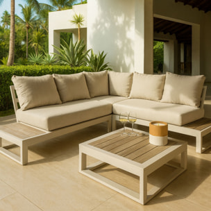 Salon de jardin 6 places en aluminium beige  RIVA BELLA