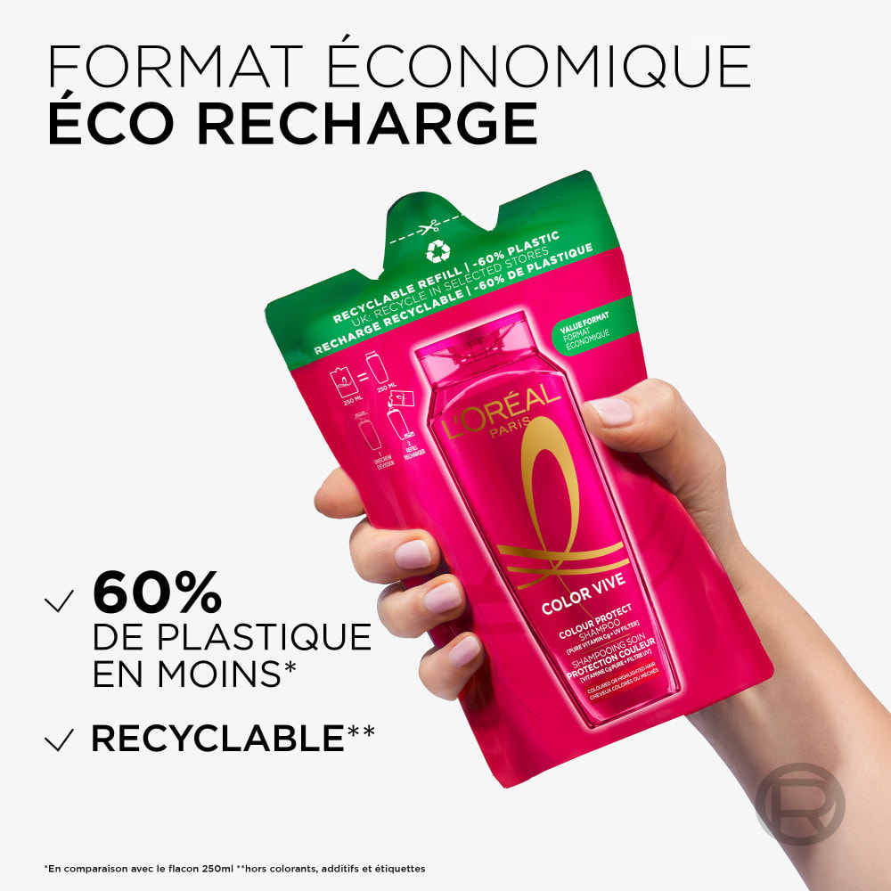 Lot de 6 - L’Oréal Paris Elseve Color Vive Eco-recharge Shampooing Protection Couleur 250ml