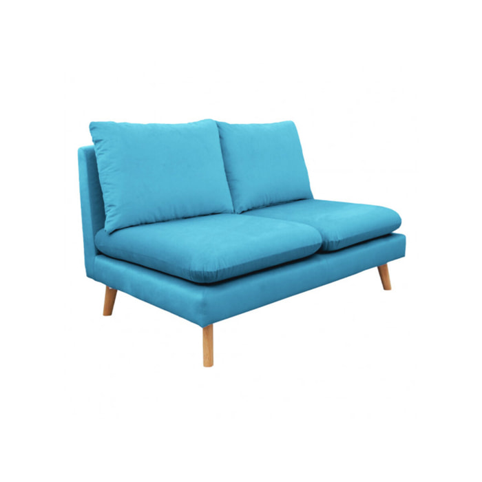 Chauffeuse 2 places tissu velours pour canapé modulable - GARY