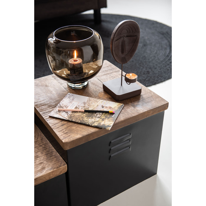 J-Line vase Sur Pied Rond - verre - marron foncé - small - Ø 14.5 cm