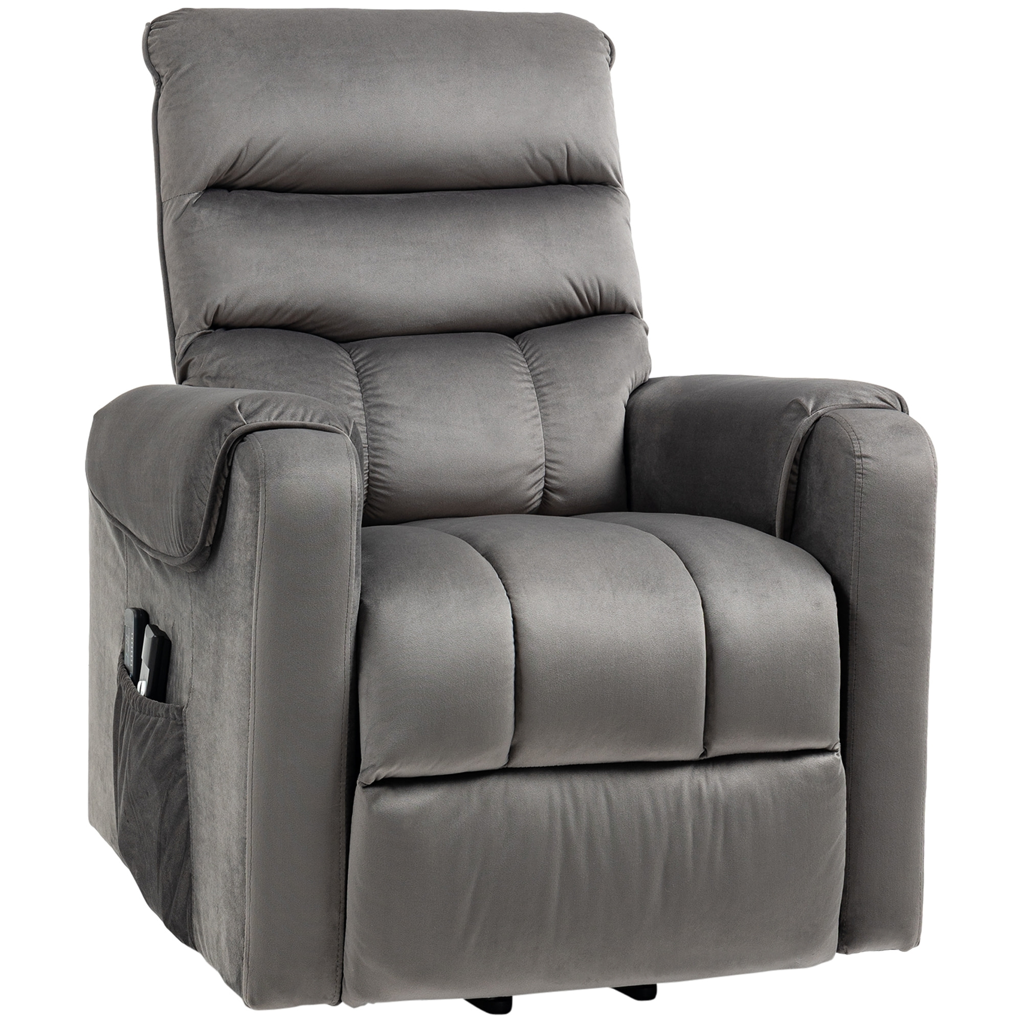 Fauteuil de massage fauteuil releveur électrique inclinaison réglable repose-pied ajustable velours anthracite