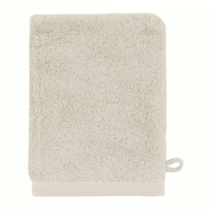 Gant de toilette uni en coton biologique, ESSENTIEL, Marron Gazelle
