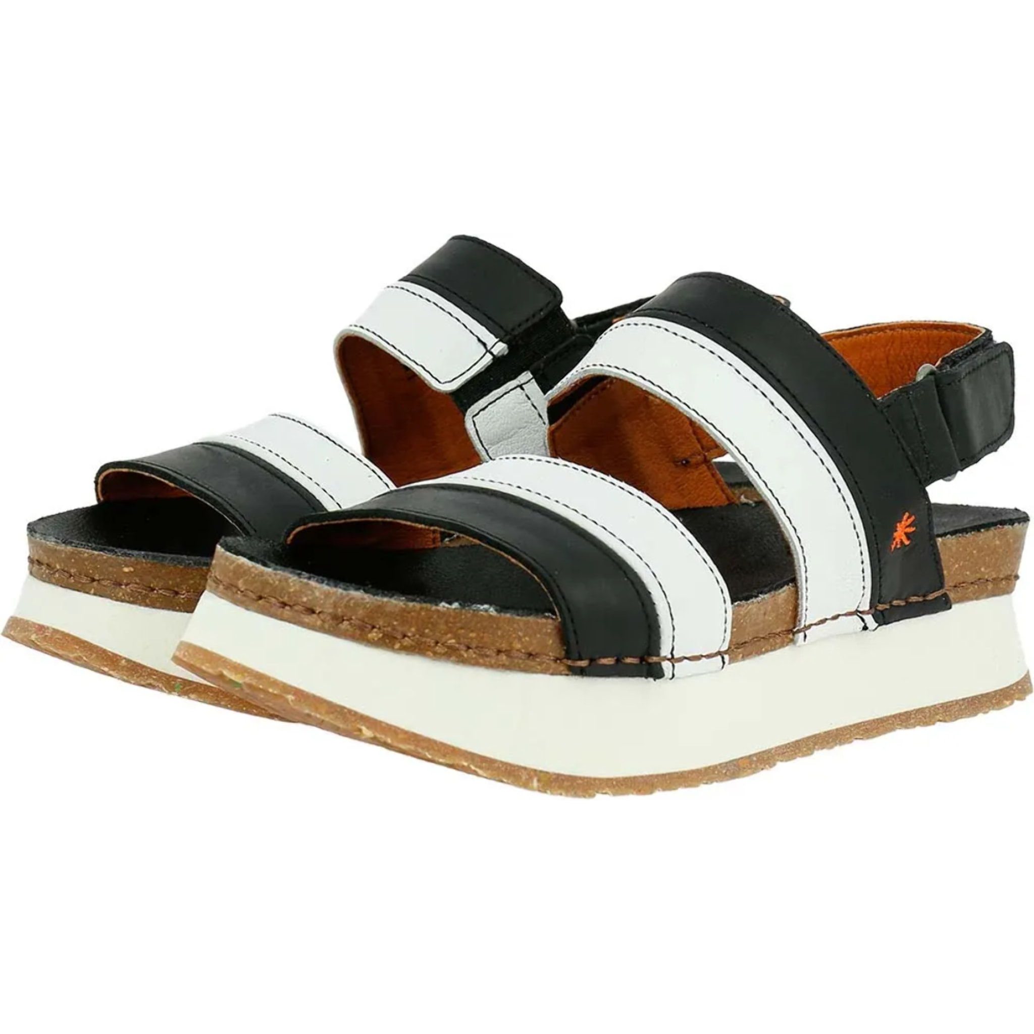 Sandalias 1263 GRASS BLACK-WHITE/ MYKONOS color Black-white