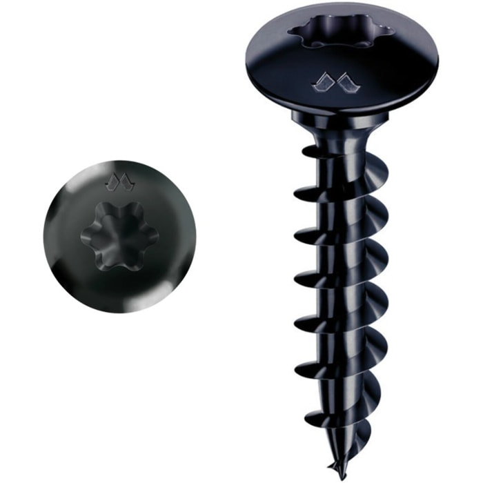Vis MUSTAD Panelvit FC Tête de penture - Torx - Ø6x70mm - Zingué noir - Boite de 100 - PV312A600700KNC