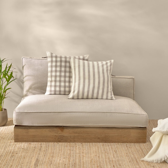 Funda de cojín chill out resistente al agua Trichi color gris Algodón