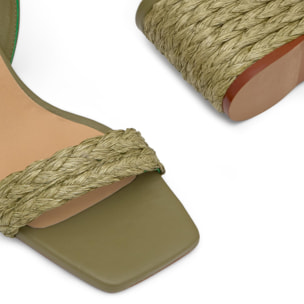 Sandalia destalonada Barby trenzada en rafia natural