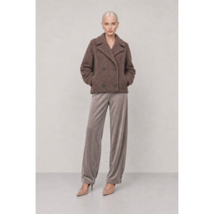 Kocca - Cappotto da donna doppiopetto in tessuto bouclé con rever Donna