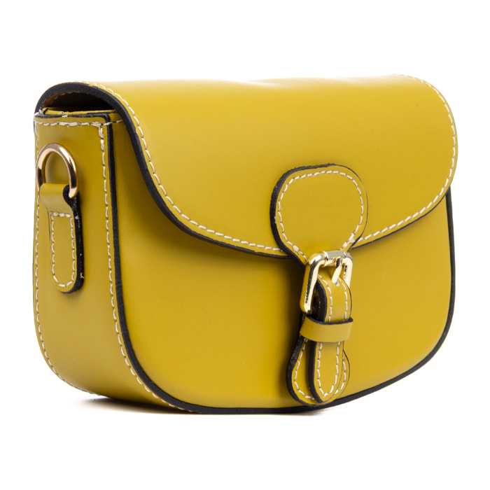 Anghiari bolso bandolera mujer. Piel auténtica acabado Ruga