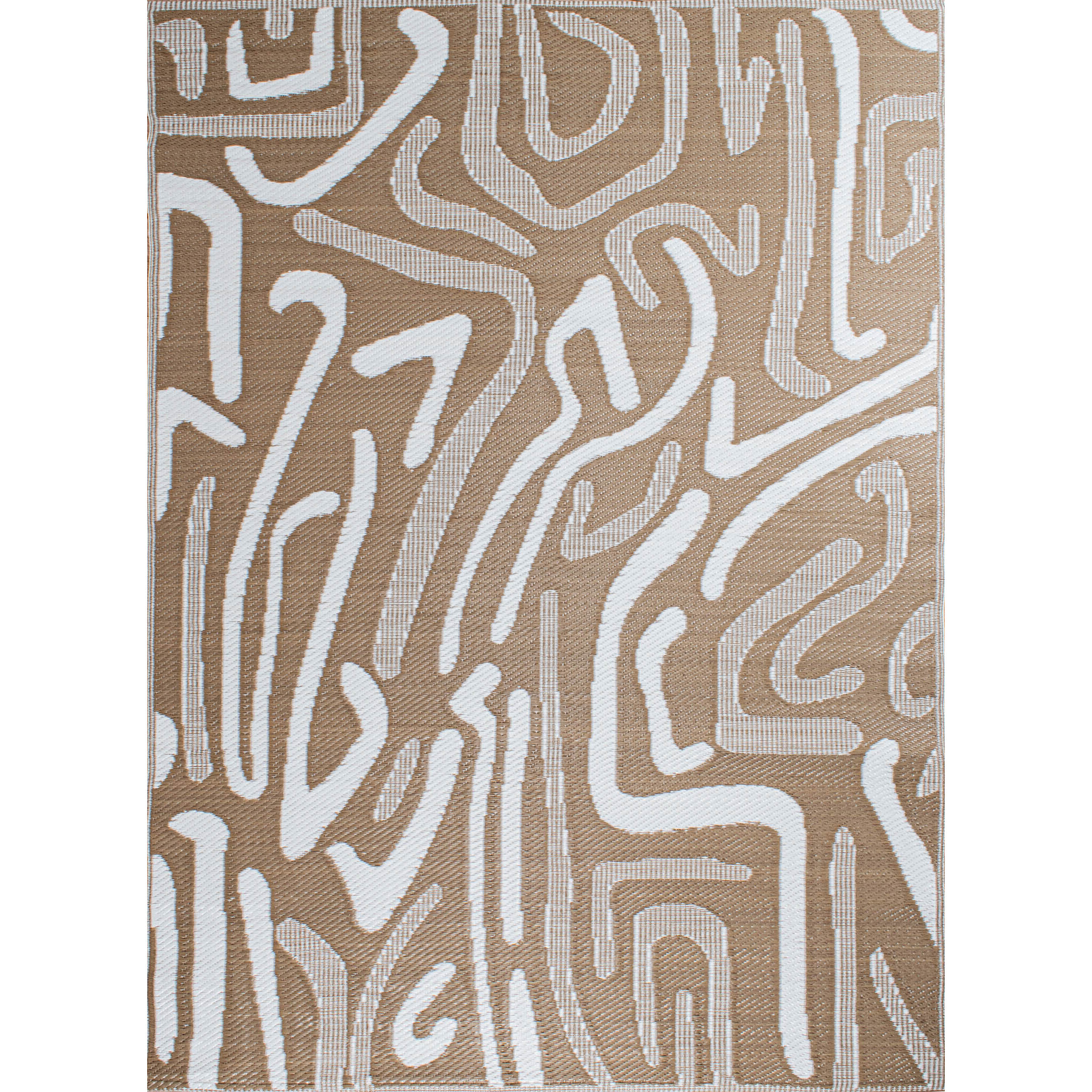 CAPRI - Tapis d'extérieur à motif abstrait - Beige