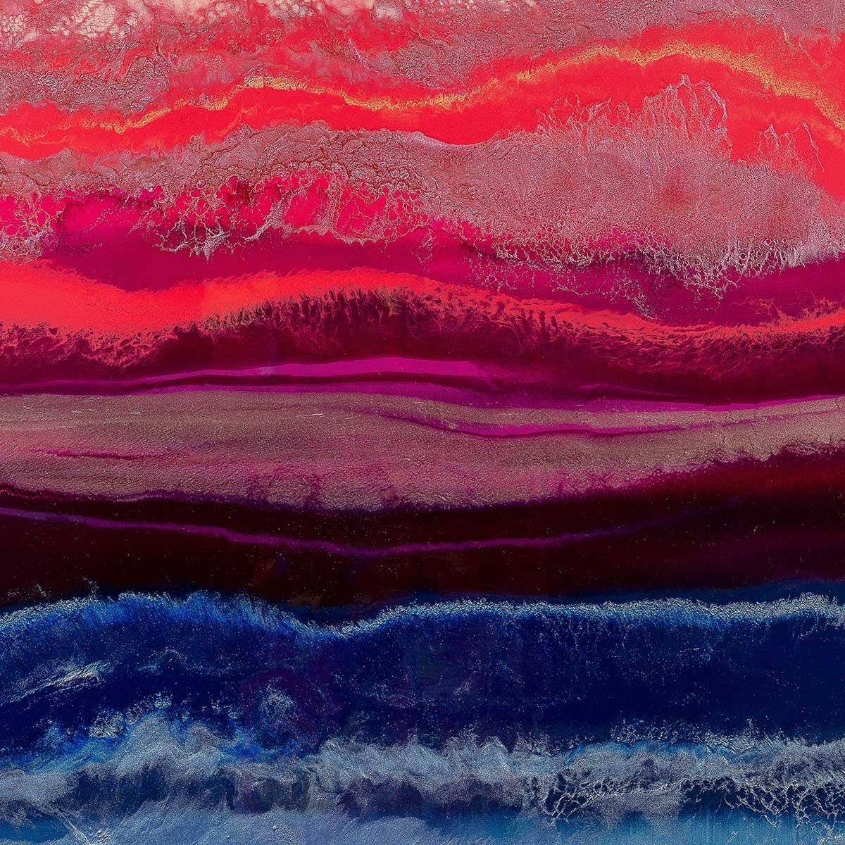 Tableau red blue contrast Tableau plexiglas