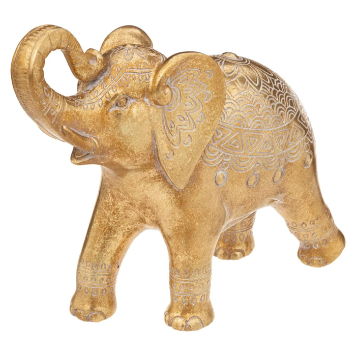 Statuette "Éléphant" - résine - doré - H23 cm