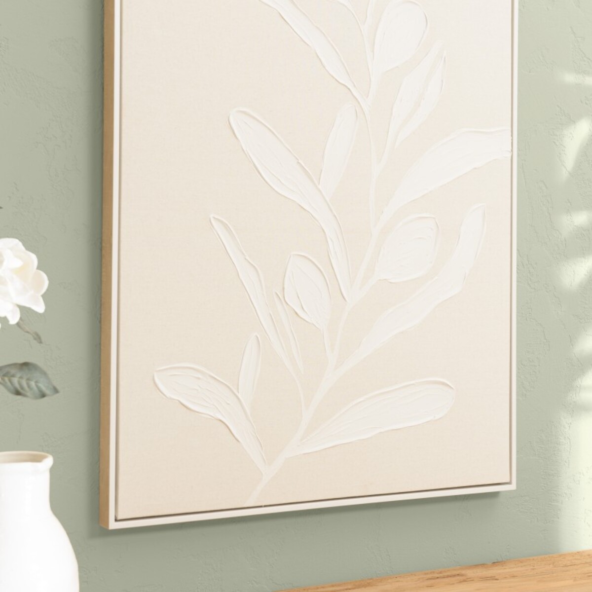 HOMER - Décoration murale 83x123cm motifs fleurs n°1, cadre naturel
