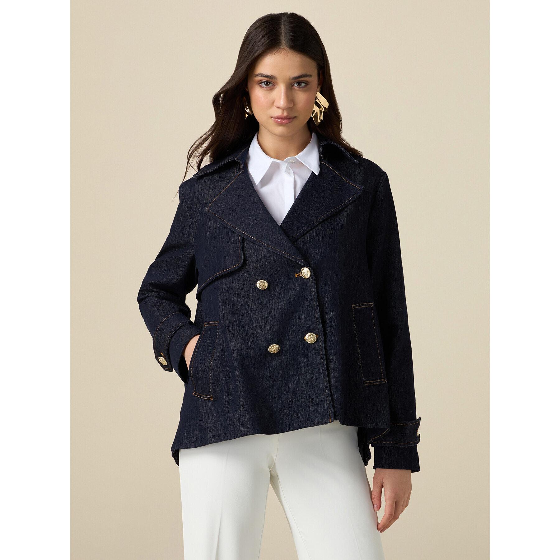 Oltre - Trench corto in denim - Blu