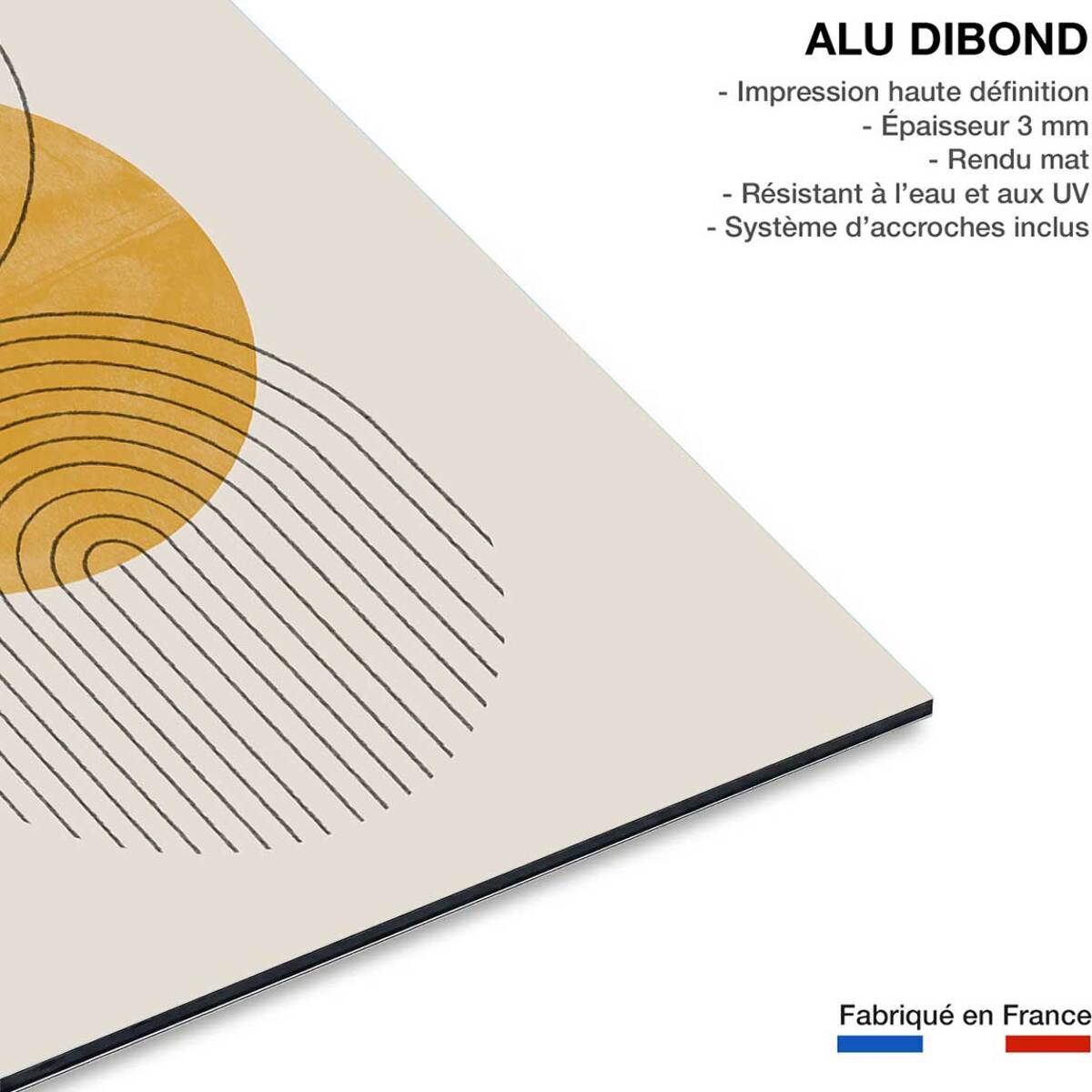 Tableau organique perfect point yellow  Tableau alu Dibond