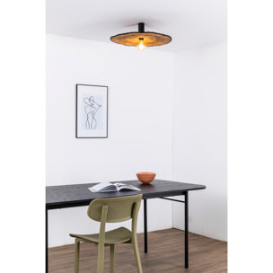 COSTAS 600 H140 Lampe applique/plafonnier noire/rotin