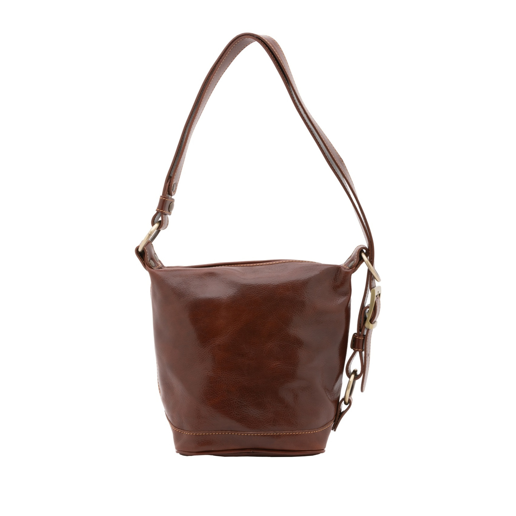 Borsa a secchiello da donna - Modello False - Vera pelle - 25.0 x 28.0 x 14.0 cm