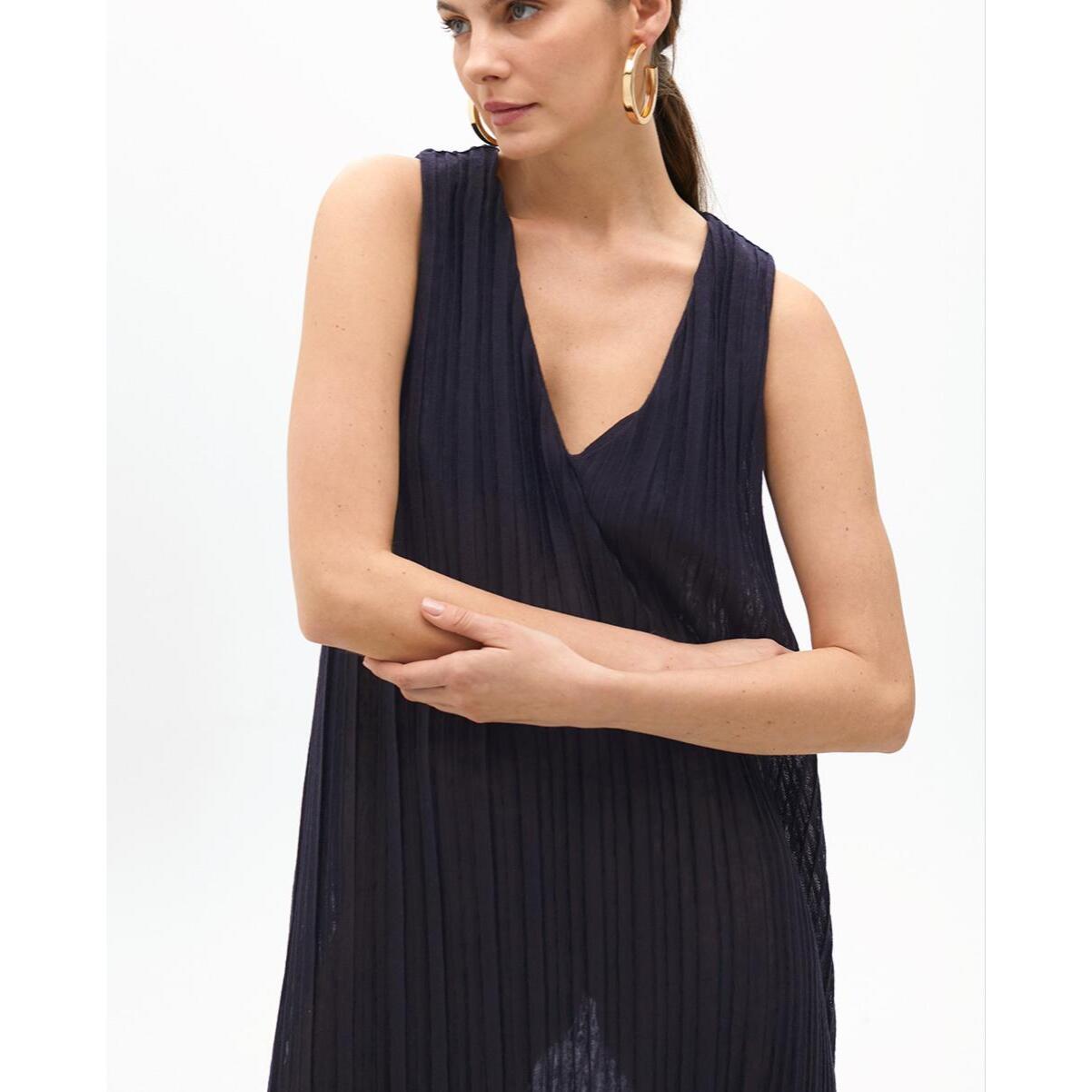 Abito Plissettato con Bretelle