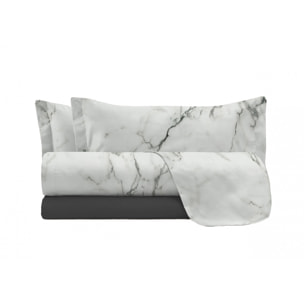 COMPLETO LETTO FASHION MADE IN ITALY MICROFIBRA-MARBLE MATRIMONIALE