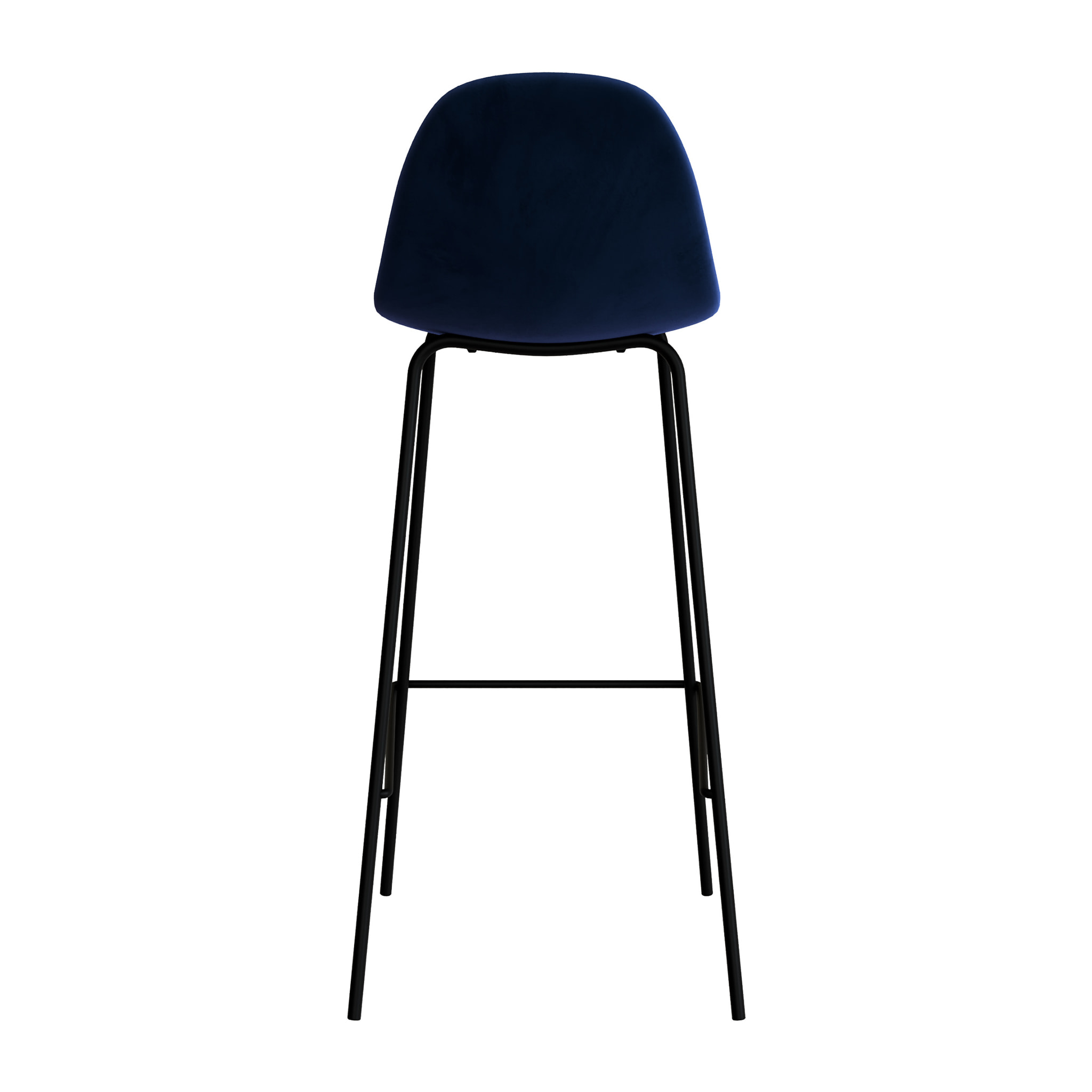 Lot de 2 chaises de bar en velours bleu foncé 75 cm - Henrik